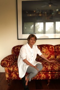 belinda hawkins on sofa