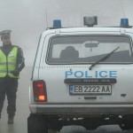 Bulgarian police in snow.
